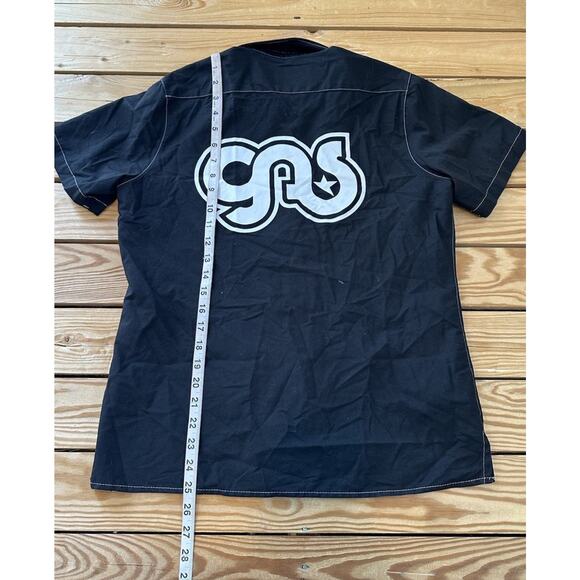 Throttle Threads Button Up Shirt Size Medium Men’s Black Short Sleeve - Picture 5 of 6